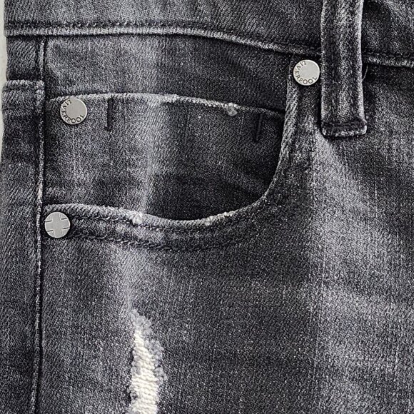 NWT Liverpool Kennedy Crop Straight Jeans Size 28 Black Distressed 90s Y2K - Picture 5 of 8